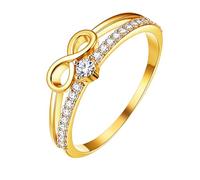 OIDEA Anillo Compromiso Infinity Mujer: Anillo Apilable Zirconia Amor Eterno - Regalos para tu Esposa Madre Novia Talla 20