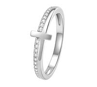 OIDEA Anillo Cristiano Cruz Mujer: Anillo Cobre de Apilable Zirconia - Regalo Cristiana Boda Talla 12