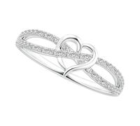 OIDEA - Anillo para mujer con corazón infinito: anillo de promesa de circonita con símbolo de eternidad entrelazado plateado - regalo de San Valentín y cumpleaños, 54,5, Acero inoxidable, Ninguna
