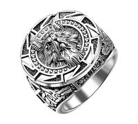 OIDEA Anillo Viking Totem Hombre: Anillo Punk Retro Celta Mitología Nórdica Acero Inoxidable Talla 24 - para Regalo