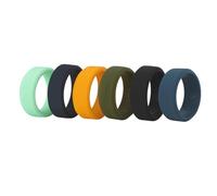 Oidea Anillos de boda de silicona para hombre: 6 colores, 8 mm de ancho, arco interior, ergonómico, transpirable, diseño de goma, anillo de compromiso, Silicona, Sin piedra preciosa