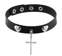 OIDEA Choker Collares, Collares de Cuero para Mujer y Niña, Collares de Terciopelo Bohemios, Collares Cruzados Góticos Punk, Juego de Collares Ajustables, Negro
