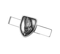 OIDEA Clip de Corbata Manos Orantes con Cruz Acero Inoxidable: Accesorio Religioso Fundición 3D Vintage para Hombre, Regalo Pascua