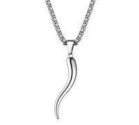 OIDEA Collar Cuerno Italiano Unsix: Plata Colgantes de Cuerno de Vaca Italiano de Aceros Inoxidables - Amuleto de Regalo