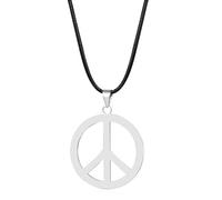 OIDEA Collar de Paz Unisex: Estilo Hippie de los Años 60 y 70 con Cadena de Poliuretano Hipoalergénico - Ideal para Uso Diario y Ocio - Perfecto para Regalos