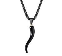 OIDEA Collar Italiano Con Cuerno Unisex: Colgantes de Cuerno de Vaca Italiano de Aceros Inoxidables para Hombre Mujer- Apto para el Uso Diario