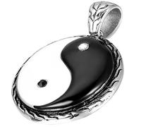 OIDEA Collar para hombre y mujer con colgante, acero inoxidable Tai Chi Yin y Yang ocho trigramas colgante con cadena collar, Acero inoxidable, No es una piedra preciosa