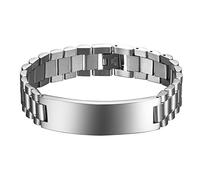 OIDEA Hombre Pulsera de Plata 15 mm de Ancho, Acero Inoxidable Link eslabones muñeca Pulido Cadena de Pulsera Punk Rock Biker Moto Cadena de Brazo Maduro, 21 cm