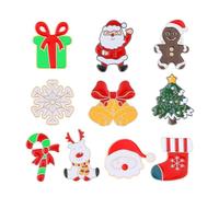OIDEA Juego de broches de Navidad para mujer: pequeño y colorido árbol de Navidad, muñeco de nieve, corona de Papá Noel, insignia, ropa, bolsos, sombreros, accesorios, Talla única, Acero aleado, No es
