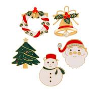 OIDEA Juego de broches de Navidad para mujer: pequeño y colorido árbol de Navidad, muñeco de nieve, corona de Papá Noel, insignia, ropa, bolsos, sombreros, accesorios, Talla única, Acero aleado, No es