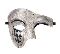 OIDEA - Máscara clásico para hombres: máscara retro fantasma de la ópera, máscara con un solo ojo, disfraz de fiesta de graduación, disfraz de Mardi Gras, carnaval, máscara veneciana, color blanco