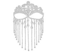 OIDEA Máscara Facial Cristales Flecos: Antifaz Metálica para Mujer Boda Fiesta Elegante y Obra de Teatro