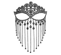 OIDEA Máscara Facial Cristales Flecos: Antifaz Metálica para Mujer Boda Fiesta Elegante y Obra de Teatro
