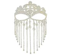 OIDEA Máscara Facial Cristales Flecos: Antifaz Metálica para Mujer Boda Fiesta Elegante y Obra de Teatro