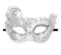 OIDEA Máscara Mascarada Venecia para Mujer Plata con Diseño de Pestaña Mariposa y Pavo Real Metálica para Carnaval Disfraces y Cosplay Elegante