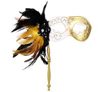 OIDEA Máscara Portátil de Plumas Veneciana para Mujer Sexy y Elegante para Halloween Carnaval Fiestas Juego de Rol y Cosplay de Disfraces