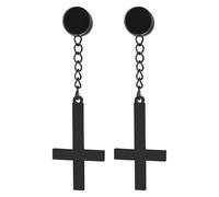 OIDEA Pendiente Colgantes Cruz Hombre: Pendientes Magnéticos No-Punch para Caballero Acero Inoxidable Hipoalergénico Antialérgico Negro Pequeños - Para Uso Diario Regalo