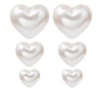 Oidea Pendientes de mujer con perlas magnéticas: elegantes perlas corazón imán en forma de corazón redondo cuadrado magnético 3 pares set regalo para mujeres niñas novia, Resina