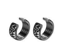 OIDEA Pendientes vikingos: aretes de runa vikinga gótica, punk, gótica, para cartílago, no perforados, hipoalergénicos, de acero inoxidable, regalos de joyería para hombres y mujeres, Acero inoxidable