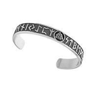 OIDEA Pulsera Abertura Runas Viking: Brazalete para Hombre Vikinga Nórdica de Noruega de Acero Inoxidable Joyas Amuleto - para Regaols