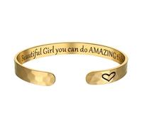 OIDEA Pulsera Abierta Inspiradora Mujer: Brazalete Motivacional de Acero Inoxidable Con Grabadas Beautiful Girl You Can Do Amazing Things - Joyas Inspiradoras para Regalar Hijas Hermanas Madres