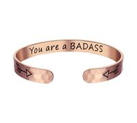 OIDEA Pulsera Abierta Inspiradora Mujer: Brazalete Motivacional de Acero Inoxidable Con Grabadas You Are A B_D_Ss - Rose - Joyas Inspiradoras para Regalar Hijas Hermanas Madres Y Amiga
