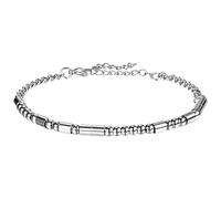 OIDEA Pulsera de acero inoxidable Unisex: Pulsera Código Morse Mensaje Never Give Up Motivante Grabado en Perlas - Regalo Inspirador y Elegante para Mujer y Hombre, Acero inoxidable