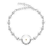 Oidea Pulsera de semillas de mostaza en forma de corazón: pulseras inspiradoras de cadena de eslabones de fe cristiana para mujer, pulsera de confirmación de bautizo, regalo de comunión