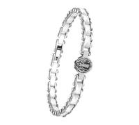 OIDEA Pulsera Medalla San Benito: Pulsera de Cerámica Acero Inoxidable Minimalista para Mujer - Amuleto Católico Regalo Navidad
