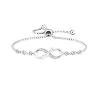 Oidea Pulseras de amor infinito para mujer: pulsera de eslabones inspiradores con deslizador ajustable y tarjeta de regalo de mensaje de cumpleaños, Navidad, regalos para ella, One Size, Metal, Sin