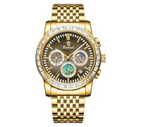 OIDEA Reloj Analógico de Cuarzo para Hombre Redondo Sumergible Correa y Bisel de Acero Inoxidable Cristal Diseño para Ropa Diaria
