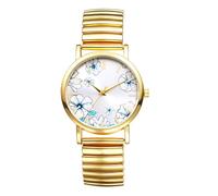 OIDEA Reloj de Correa Elástic Mujer: Relojes Redonda de Pulsera Cuarzo Analógicos Esfera de Pintadas Rústica Escala de Barras Correa de Acero Inoxidable - para Ocio Negocios Regalos