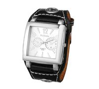 OIDEA Reloj de Cuadrado Steampunk Hombre: Reloj de Analógico Cuarzo con Correa Vintage de PU Esfera Digital Grande - Regalos de Ocio