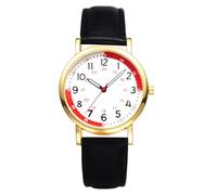 Oidea Reloj de mujer para enfermera: 24 horas, hora militar, fácil lectura, pulsómetro, reloj médico con correa de cuero, Negro-1