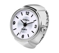 OIDEA Reloj Dedo Elástico Mujer: Reloj Anillo de Cuarzo Analógico Plata para Señora Correa de Aleación Extensible - para Ocio Negocios Regalos Colección