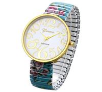 OIDEA Reloj Elástico Boho Mujer: Relojes Redondo de Cuarzo Analógico Verde para Señora Escala Números Arábigos Grandes Correa Claros y Fáciles de Leer de Aleación - para Ocio Negocios Regalos