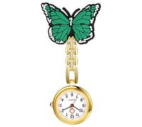 OIDEA Reloj Enfermera Cuarzo Analógico:Reloj Medico-Aid con Esfera Blanca Escala de Números Arábigos con decoración de Mariposas - Unisex