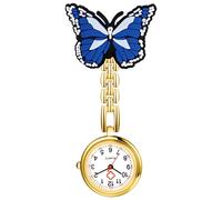 OIDEA Reloj Enfermera Cuarzo Analógico:Reloj Medico-Aid con Esfera Blanca Escala de Números Arábigos con decoración de Mariposas - Unisex