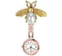 OIDEA Reloj Enfermera Cuarzo Analógico:Reloj Medico-Aid con Esfera Blanca Escala de Números Arábigos con decoración de Abejas de Cristal- Unisex