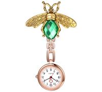 OIDEA Reloj Enfermera Cuarzo Analógico:Reloj Medico-Aid con Esfera Blanca Escala de Números Arábigos con decoración de Abejas de Cristal- Unisex