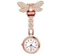 OIDEA Reloj Enfermera Cuarzo Analógico:Reloj Medico-Aid con Esfera Blanca Escala de Números Arábigos con decoración de Abejas de Diamantes de Imitación- Unisex