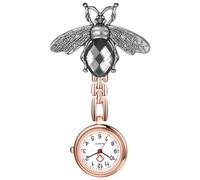 OIDEA Reloj Enfermera Cuarzo Analógico:Reloj Medico-Aid con Esfera Blanca Escala de Números Arábigos con decoración de Abejas de Cristal- Unisex