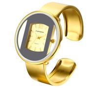 OIDEA Reloj Pulsera Redondo Mujer Relojes Cuarzo Analógico Oro Correa Aleación Escala Barra Ocio Negocio Regalo