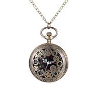 OIDEA Relojes Bolsillo Analógico Unisex: Reloj Bolsillo de Cuarzo para Hombre y Mujer Decoración de Engranajes Escala de Número Arábigo Cadena de Cintura Bronce - para Uso Diario Colecciones Regalo