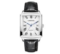 OIDEA Relojes Cuero Cuadrado Hombre: Reloj de Cuarzo Analógicos Clásico Vintage Rectangular Resistente al Agua para Caballero Fecha Escala de Números Romanos - para Ocio Negocio Regalo