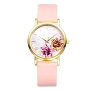 OIDEA Relojes de Analógicos Redonda Mujer: Reloj de Pulsera Cuarzo Esfera de Pintadas Rústica Flores Correa de Silicona - para Ocio Negocios Regalos