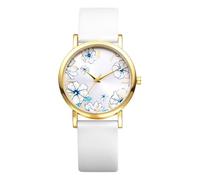 OIDEA Relojes de Analógicos Redonda Mujer: Reloj de Pulsera Cuarzo Esfera de Pintadas Rústica Flores Correa de Silicona - para Ocio Negocios Regalos