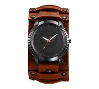 Oidea Steampunk - Reloj de pulsera de cuero, estilo vintage, punk, hip-hop, banda ancha, analógico, de cuarzo, para hombres y mujeres, para Halloween, casual, deportivo, Correa marrón