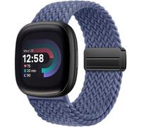 Oielai Trenzado Band Compatible con Correa Fitbit Versa 4, Correas Versa 3, Cinta Deportiva de Nailon Suave con Cierre Magnético para Fitbit Sense 2, Sense para Hombres Mujeres, AzulGris