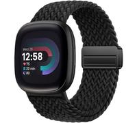 Oielai Trenzado Band Compatible con Correa Fitbit Versa 4, Correas Versa 3, Cinta Deportiva de Nailon Suave con Cierre Magnético para Fitbit Sense 2, Sense para Hombres Mujeres, Negro